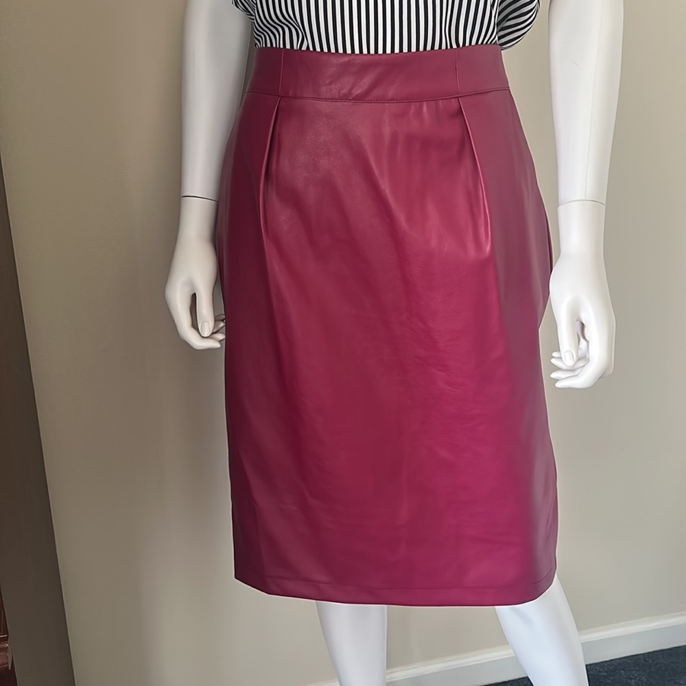 Adorable burgundy faux leather skirt! Tag still on! - Picture 3 of 6